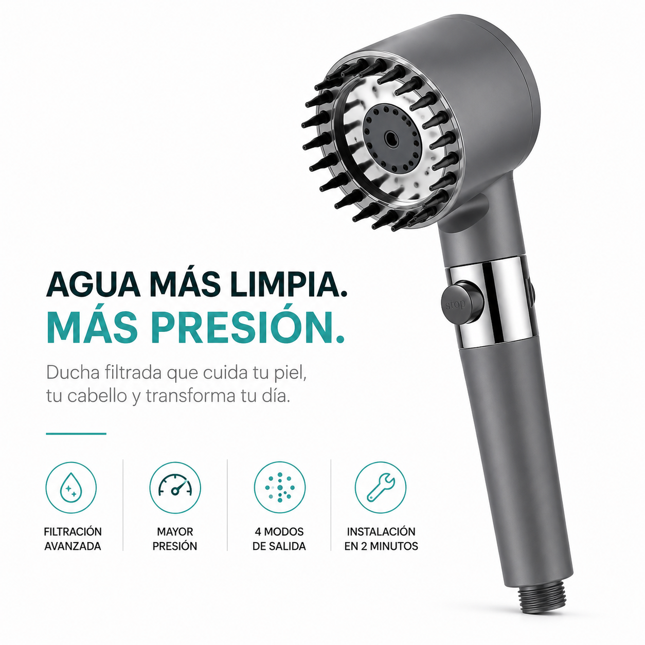AguaClara — Regadera Redox que Protege tu Piel y Cabello
